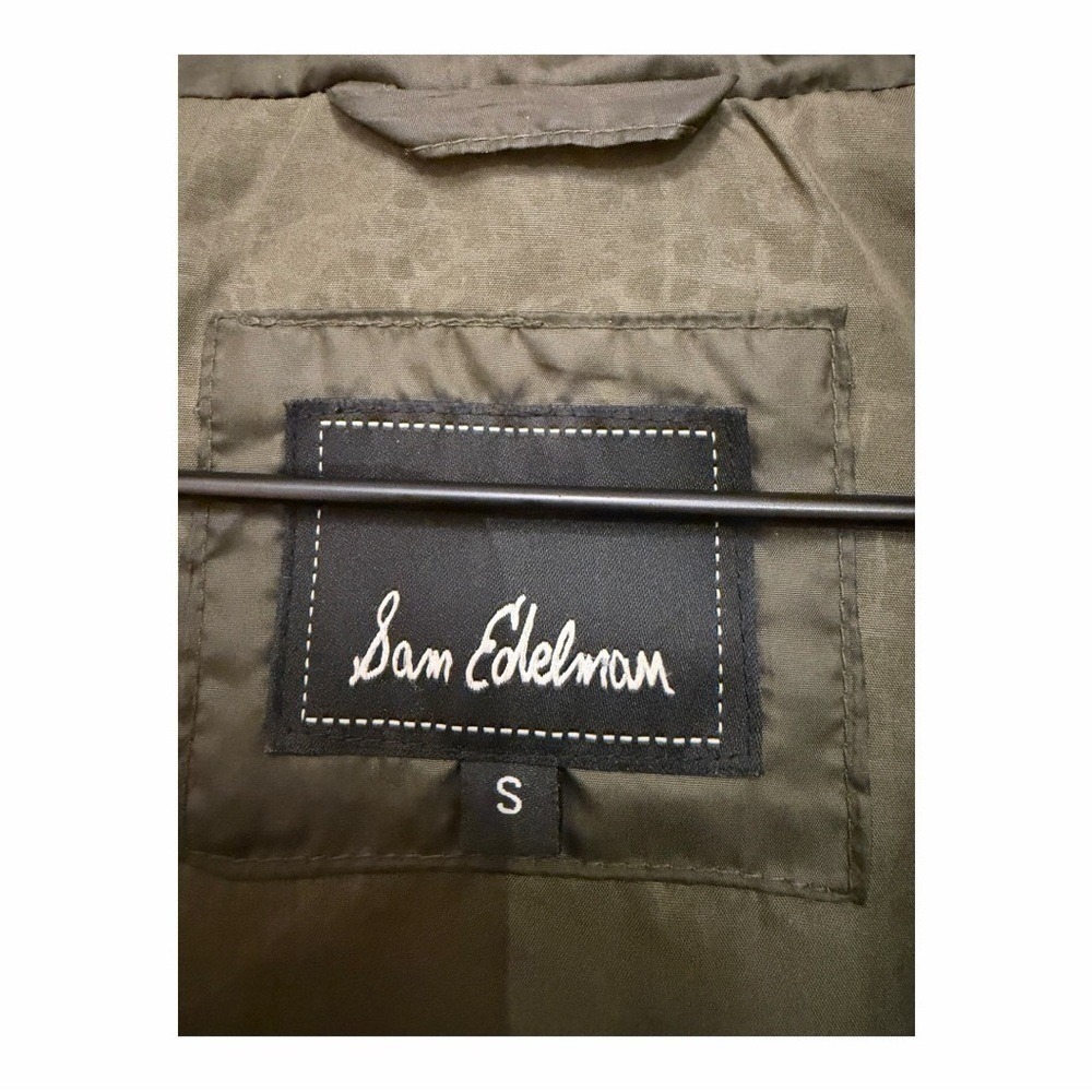 Sam Edelman Olive Green Lightweight Long Quilted Puffer Coat S Transition - Picture 7 of 11